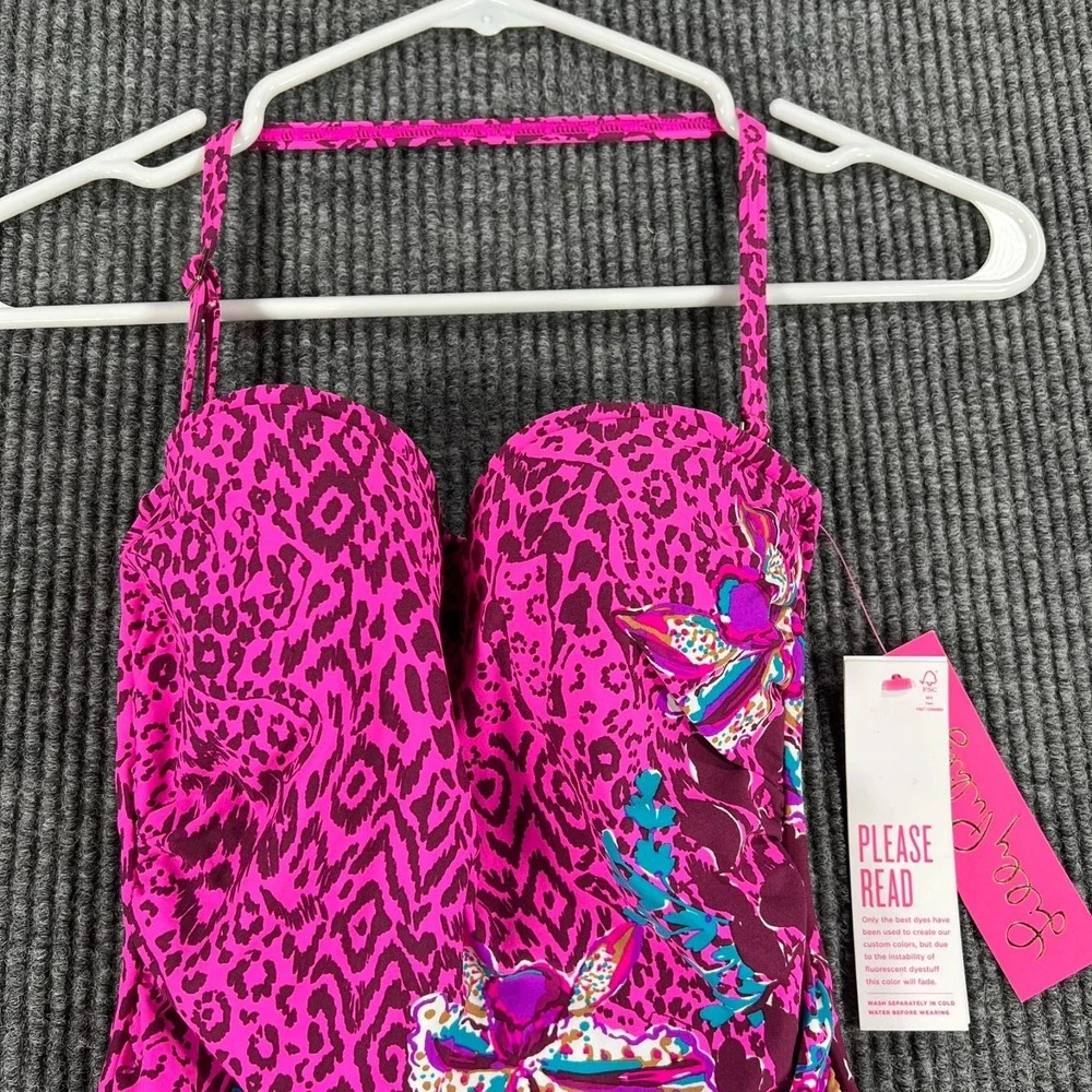 Lilly Pulitzer Ginnie One Piece Blue Rhapsody Orchid Swim Suit 0 Purple New - Picture 2 of 16